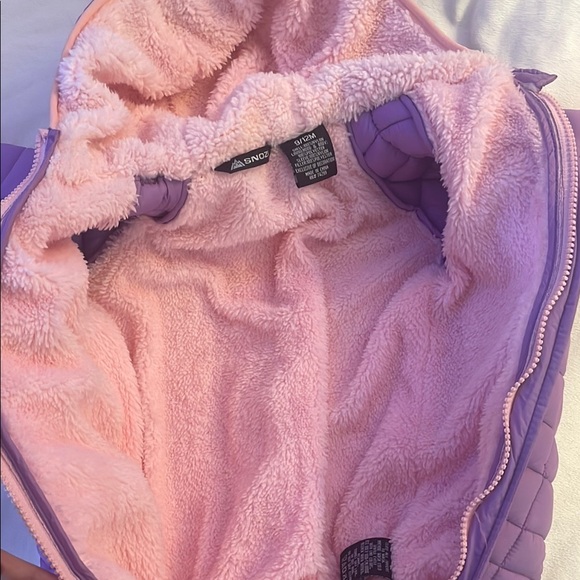 NWOT Purple Puffer Onesie Snowsuit with Hood SNOZU - Picture 5 of 6